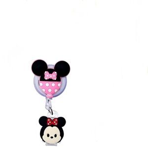 New Minnie Mouse Retractable Badge Holder 360 Degree Swivel Stretch to 23”